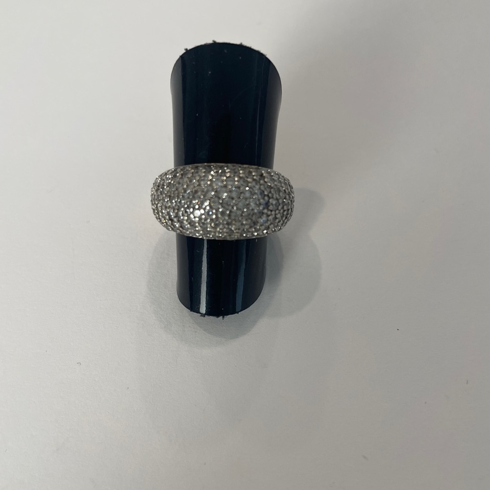 Ring Elegant 925 Silver Pave Ring Size 7